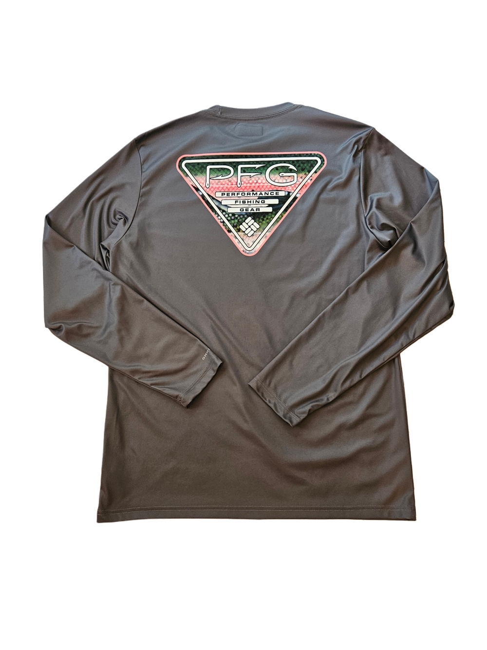 Columbia PFG Grey Trout Triangle Graphic Sun Shirt S - Picture 2 of 8